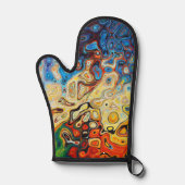 Psychedelische Oven Mitt en Pot Houders Ovenwant (Voorkant)
