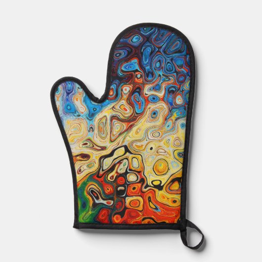 Psychedelische Oven Mitt en Pot Houders Ovenwant (Voorkant)