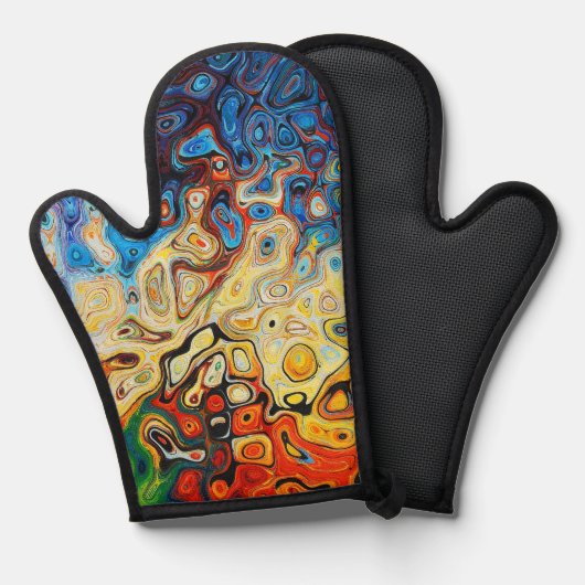 Psychedelische Oven Mitt en Pot Houders Ovenwant (Voorkant / Achterkant)