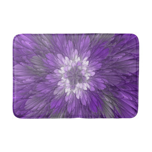 Psychedelische Paarse Bloem Abstracte Fractale Kun Badmat