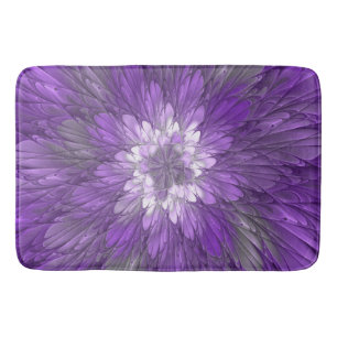 Psychedelische Paarse Bloem Abstracte Fractale Kun Badmat