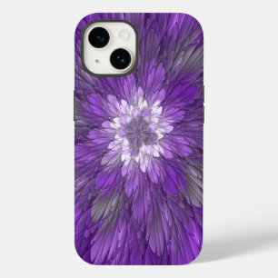 Psychedelische Paarse Bloem Abstracte Fractale Kun Case-Mate iPhone 14 Hoesje