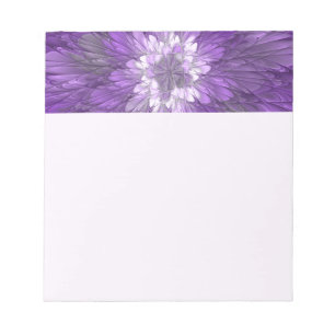 Psychedelische Paarse Bloem Abstracte Fractale Kun Notitieblok