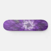 Psychedelische Paarse Bloem Abstracte Fractale Kun Skateboard (Horizontaal)