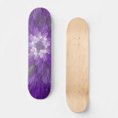 Psychedelische Paarse Bloem Abstracte Fractale Kun Skateboard (Voorkant)