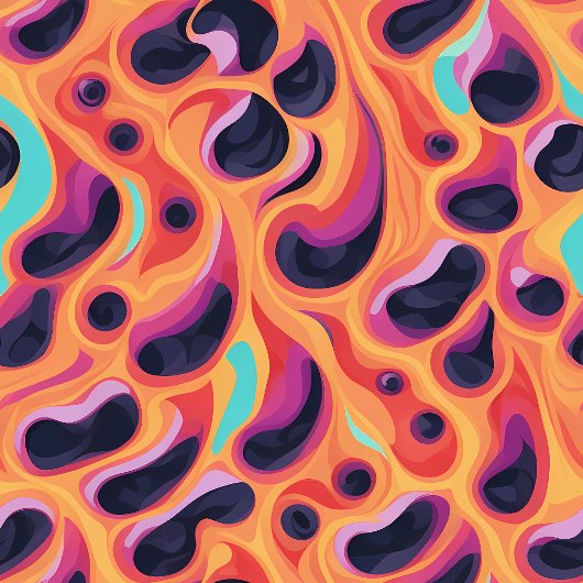 Psychedelische Paarse en Oranje Abstracte Patroon Deken