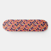 Psychedelische Paarse en Oranje Abstracte Patroon Skateboard (Horizontaal)