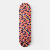 Psychedelische Paarse en Oranje Abstracte Patroon Skateboard (Voorkant)