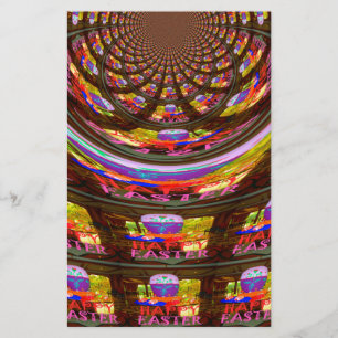 Psychedelische Paas Kaleidoscoop Kunstprint Briefpapier