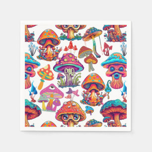 Psychedelische paddenstoel patroon 3D Servet