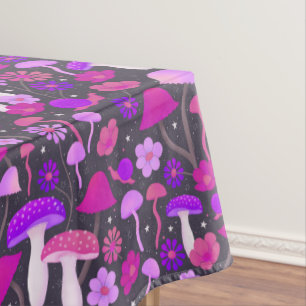 Psychedelische paddenstoelen en Floral roze, Paars Tafelkleed