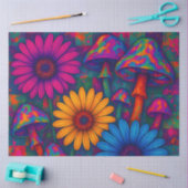 Psychedelische paddenstoelen en madeliefjes met ge tissuepapier (Craft)