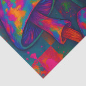 Psychedelische paddenstoelen en madeliefjes met ge tissuepapier (Detail)