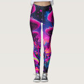 Psychedelische paddenstoelenbos Leggings - Trippy (Voorkant)
