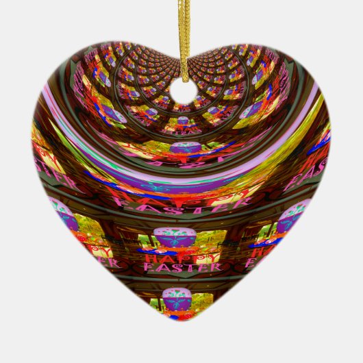 Psychedelische Pasen Kaleidoscoop Art Print Keramisch Ornament (Voorkant)