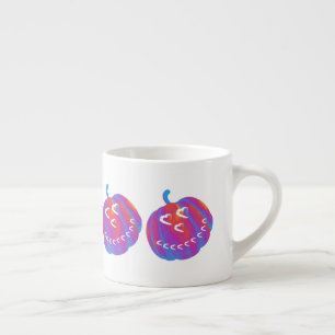 Psychedelische pompoen hart espresso Mok