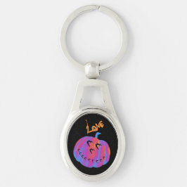 Psychedelische pompoen hart Sleutelhanger