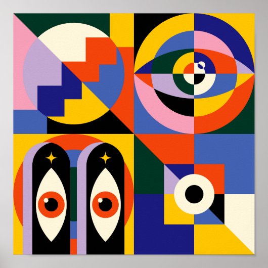 Psychedelische Pop abstractie Poster (Voorkant)