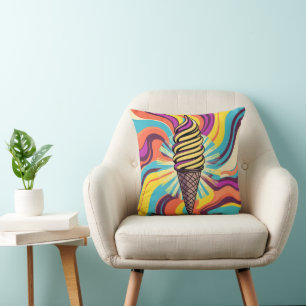 Psychedelische Pop Art Ijsje Kussen