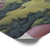 Psychedelische Poster met fantastisch landschap (Hoek)