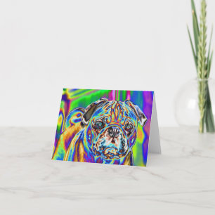 Psychedelische Pug #4 Blank Note Kaart
