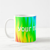 Psychedelische regenboog jouw naam in grote letter koffiemok (Links)