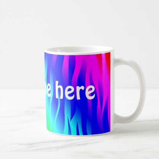 Psychedelische regenboog jouw naam in grote letter koffiemok (Rechts)