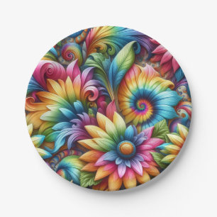 Psychedelische Regenboog Tie-Dye Retro Papieren Bo Bordje