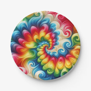 Psychedelische Regenboog Tie-Dye Retro Papieren Bo Bordje