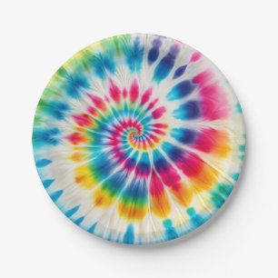 Psychedelische Regenboog Tie-Dye Retro Papieren Bo Bordje