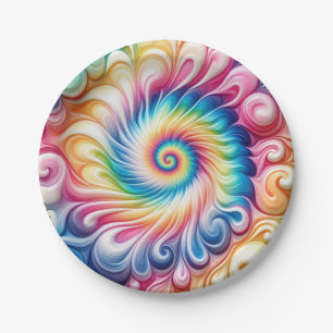 Psychedelische Regenboog Tie-Dye Retro Papieren Bo Bordje