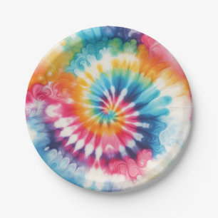 Psychedelische Regenboog Tie-Dye Retro Papieren Bo Bordje