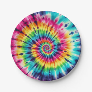 Psychedelische Regenboog Tie-Dye Retro Papieren Bo Bordje