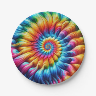 Psychedelische Regenboog Tie-Dye Retro Papieren Bo Bordje