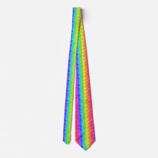 Psychedelische regenboog zigzag stropdas (Achterkant)