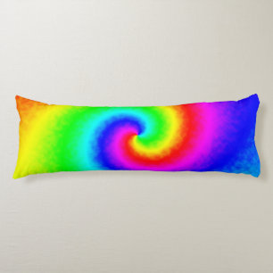 Psychedelische Regenboogspiraal van Transformatie Lichaamskussen