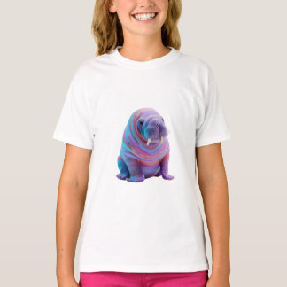 Psychedelische Regenboogsterrenstelsel Walrus Vrou T-shirt