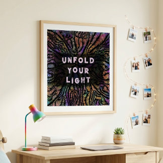 Psychedelische Regenboogwervelingen Motiverende Ty Poster