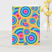 Psychedelische Retro Trippy 70s Cirkels Kaart (Gele Bloem)