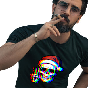 Psychedelische RGB Illusionale Trippy Kerstman Ker T-shirt