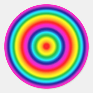 Psychedelische ronde regenboogpatroon sticker