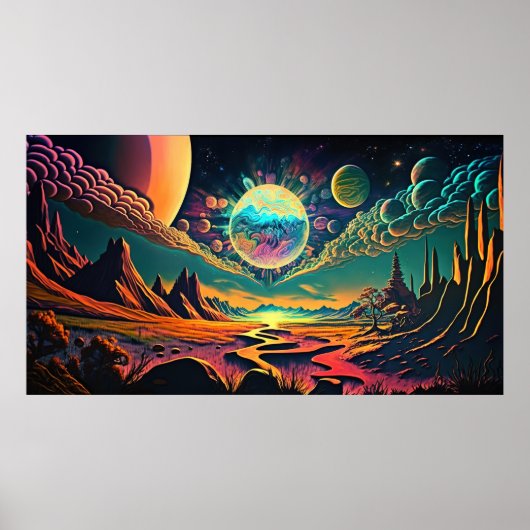 Psychedelische ruimte poster (Voorkant)