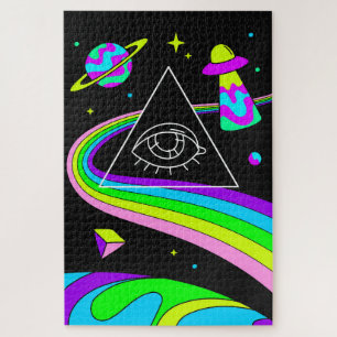 Psychedelische ruimtes uit legpuzzel