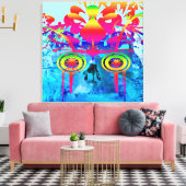Psychedelische Schedel Canvas Afdruk (Insitu (Woonkamer))