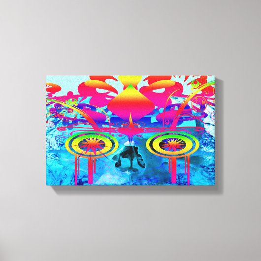 Psychedelische Schedel Canvas Afdruk (Voorkant)