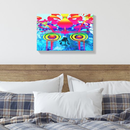 Psychedelische Schedel Canvas Afdruk (Insitu (Slaapkamer))