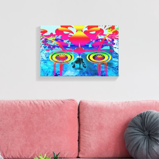 Psychedelische Schedel Canvas Afdruk (Insitu (Woonkamer))
