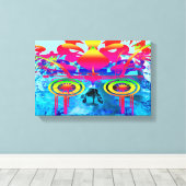 Psychedelische Schedel Canvas Afdruk (Insitu (Houten vloer))