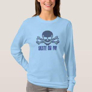 psychedelische schedel en kruisgraten t-shirt