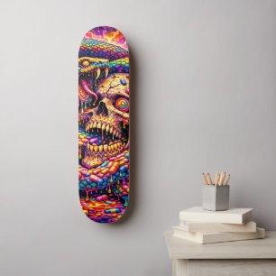 Psychedelische Schedel Slang Skateboard Deck